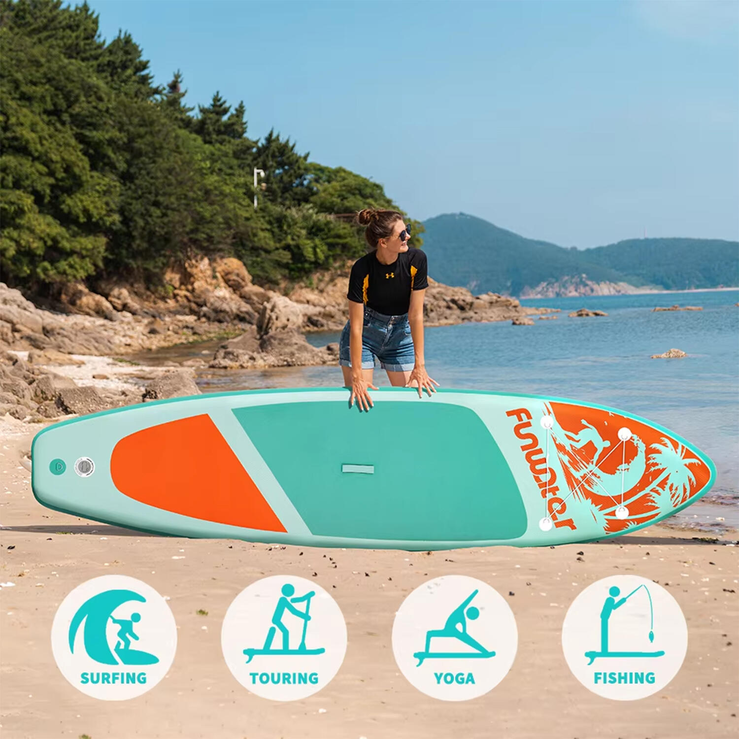 SUP Board Wide Stable Max 180kg 350x86x15cm SUPFW28C 5/7