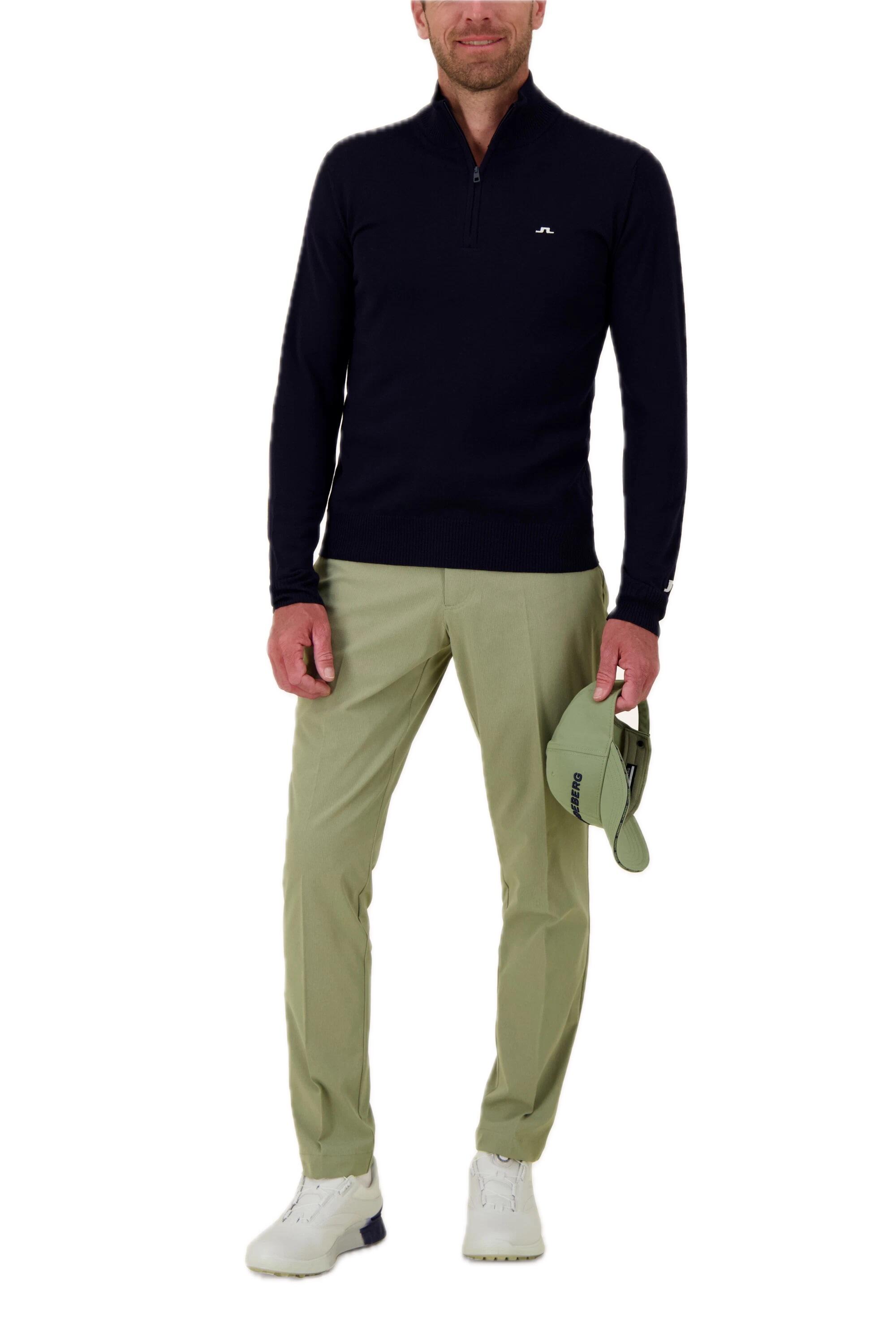 Maglione da uomo Kian in maglia con cerniera, colore blu navy 2/4