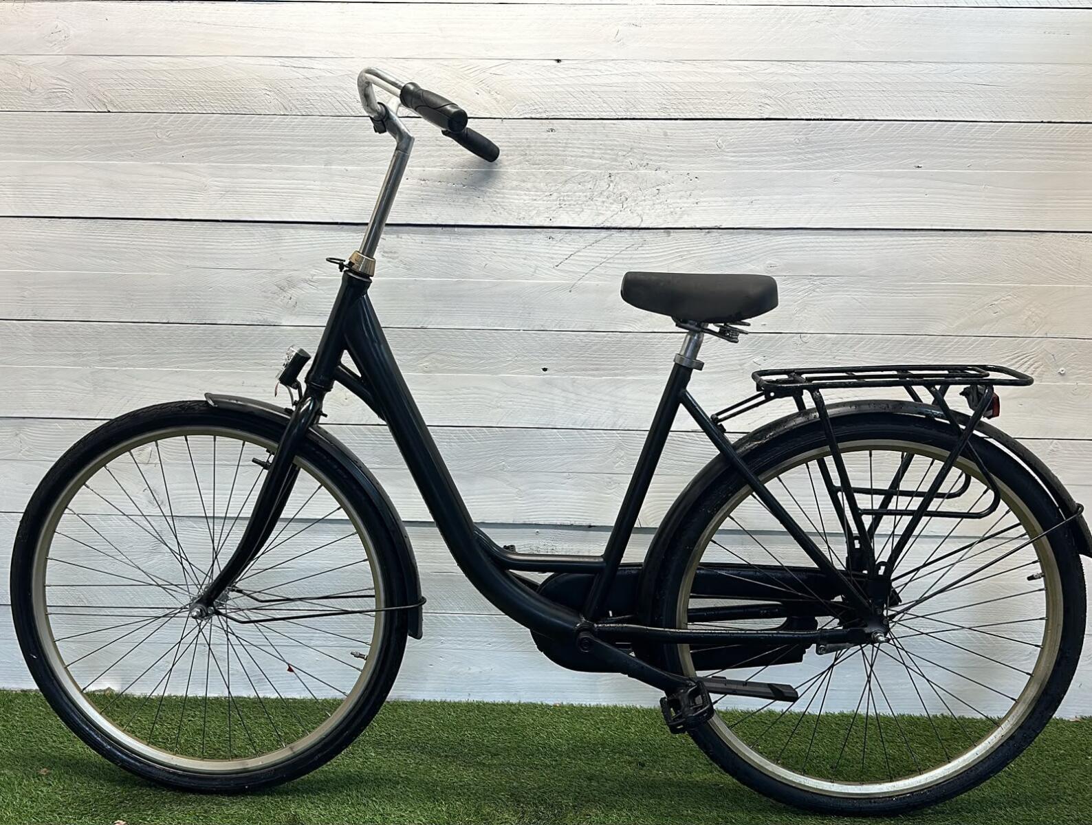 Tweedehands zwarte stadsfiets 28" - city speed, met standaard, serviced 3/3