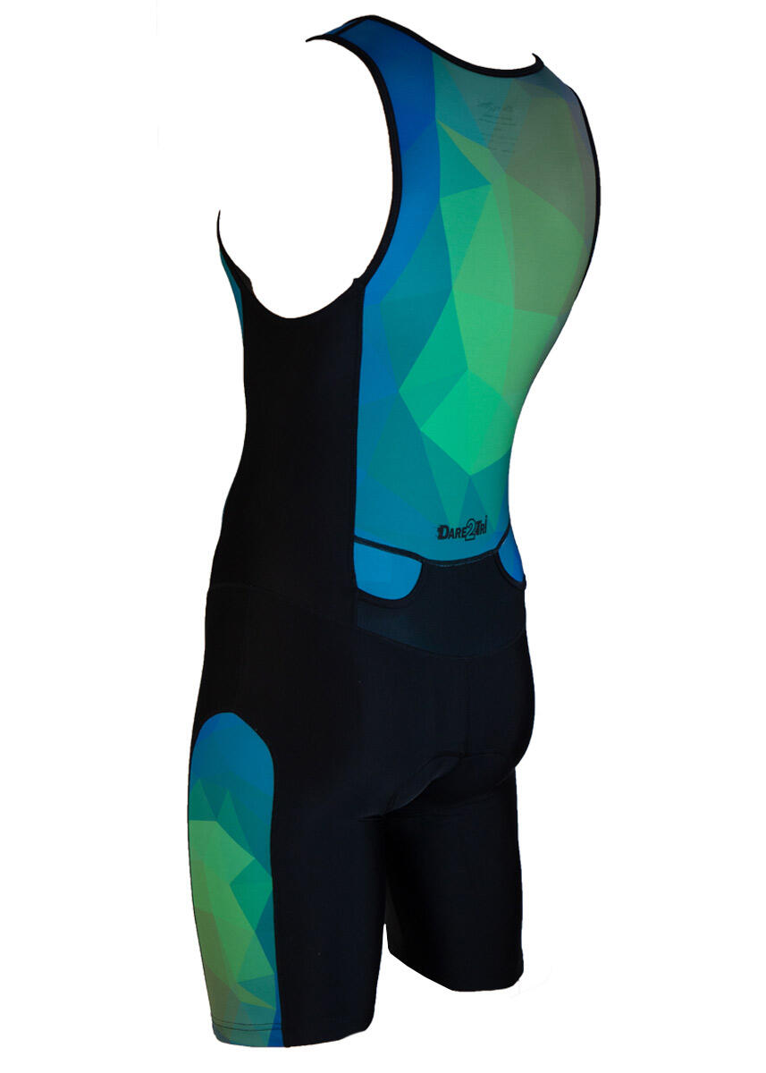 Dare2Tri LTD Funky Triathlonanzug Herren 2XL Schwarz/Grün 2/5