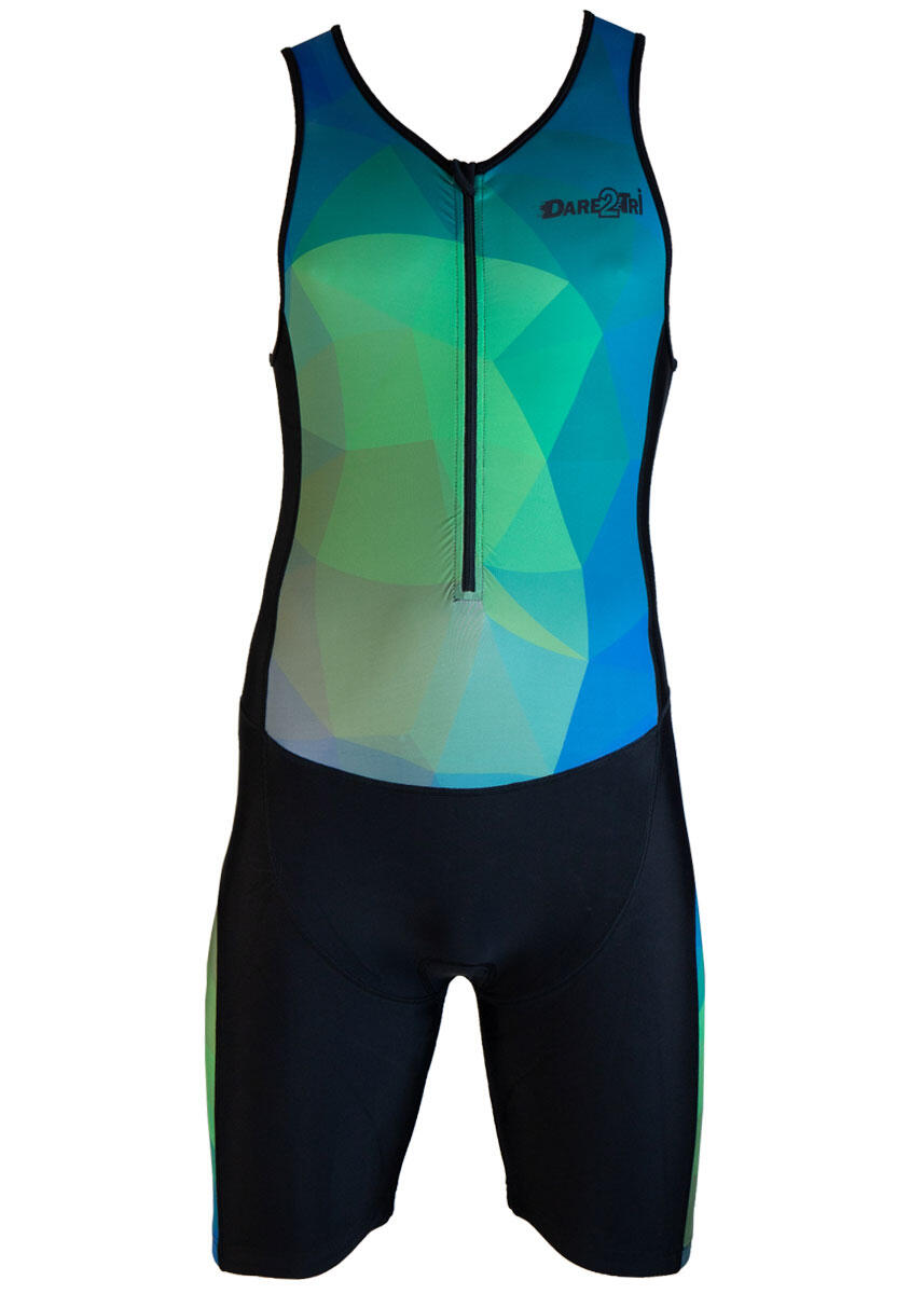 Dare2Tri LTD Funky Triathlonanzug Herren 2XL Schwarz/Grün 4/5