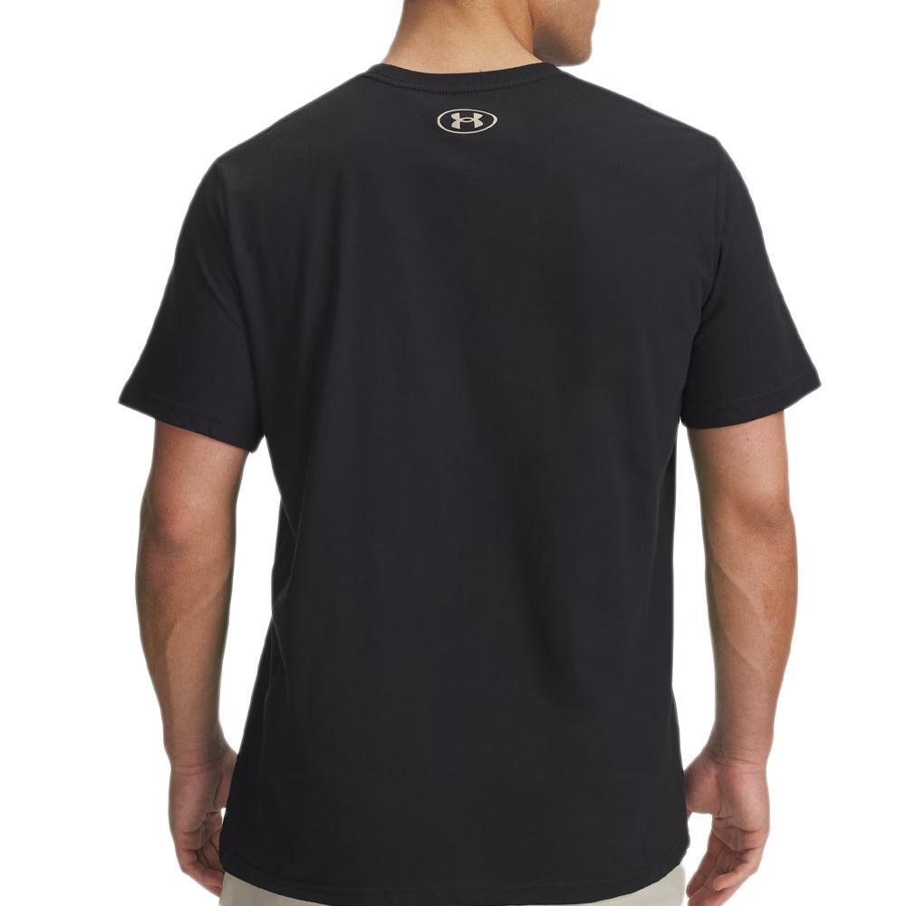 T-shirt Uomo Under Armour Nero/Oro con Logo sul Petto 2/2