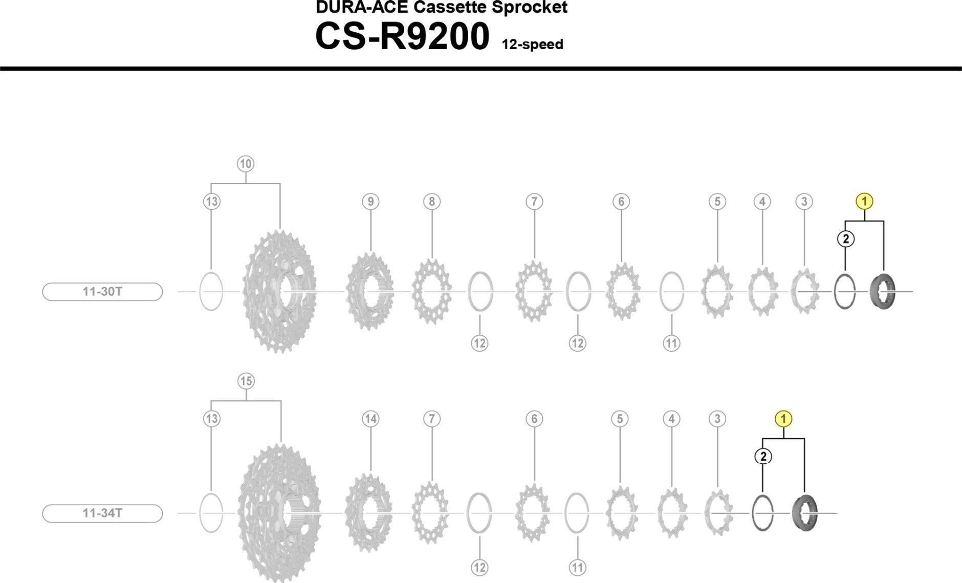 Anello di bloccaggio Shimano Dura-Ace CS-R9200 nero 3/3