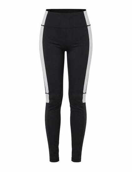 Damen Fitnesshose - Laufhose Lang Schwarz Grau Red Decoct