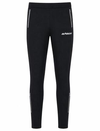 Herren Winter Thermal Laufhose Lang Pro Team Schwarz Silber
