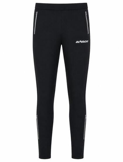 Herren Winter Thermal Laufhose Lang Pro Team Schwarz Silber