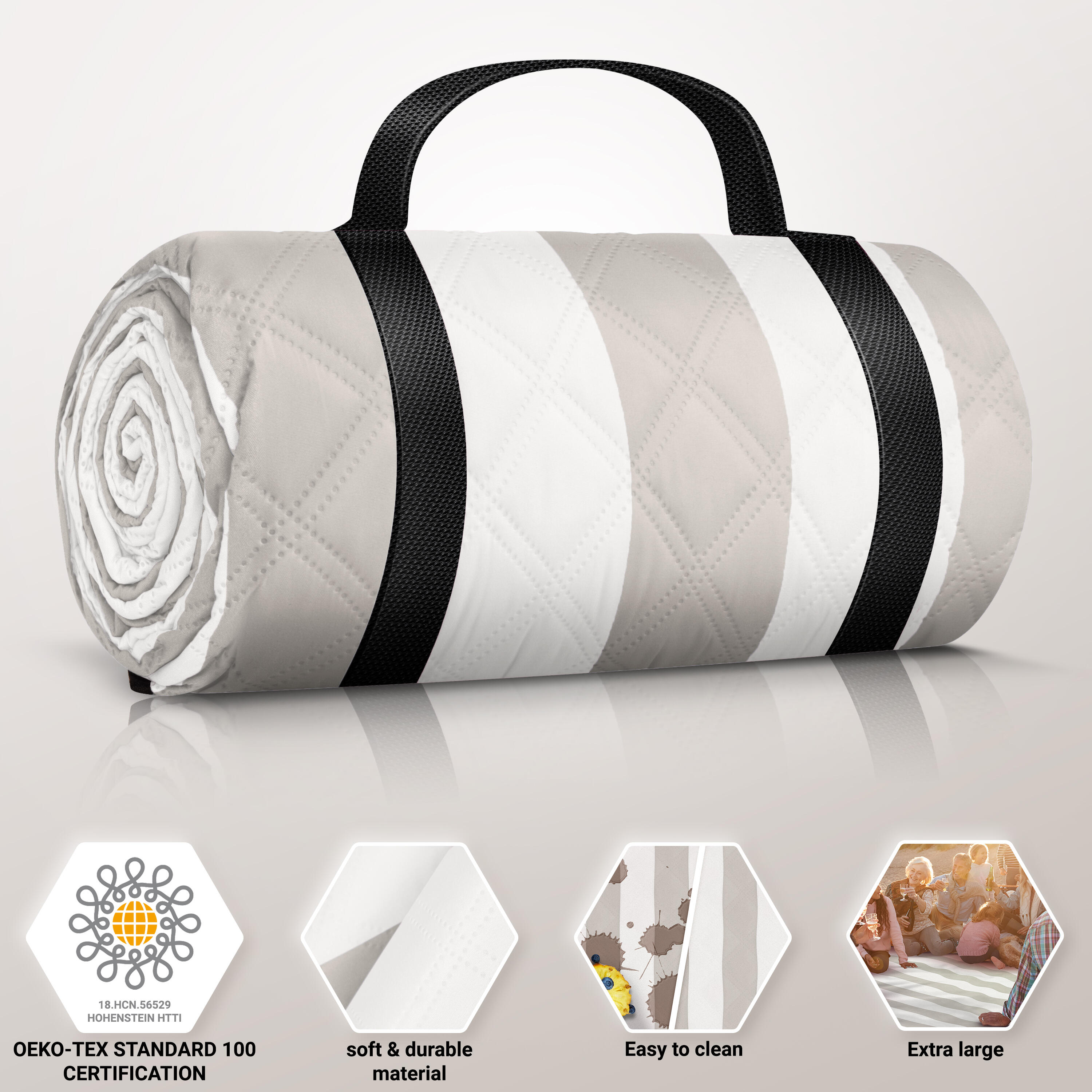 HOEL® Couverture Pique Nique 200x200 cm - Serviette de Plage XXL 2/7