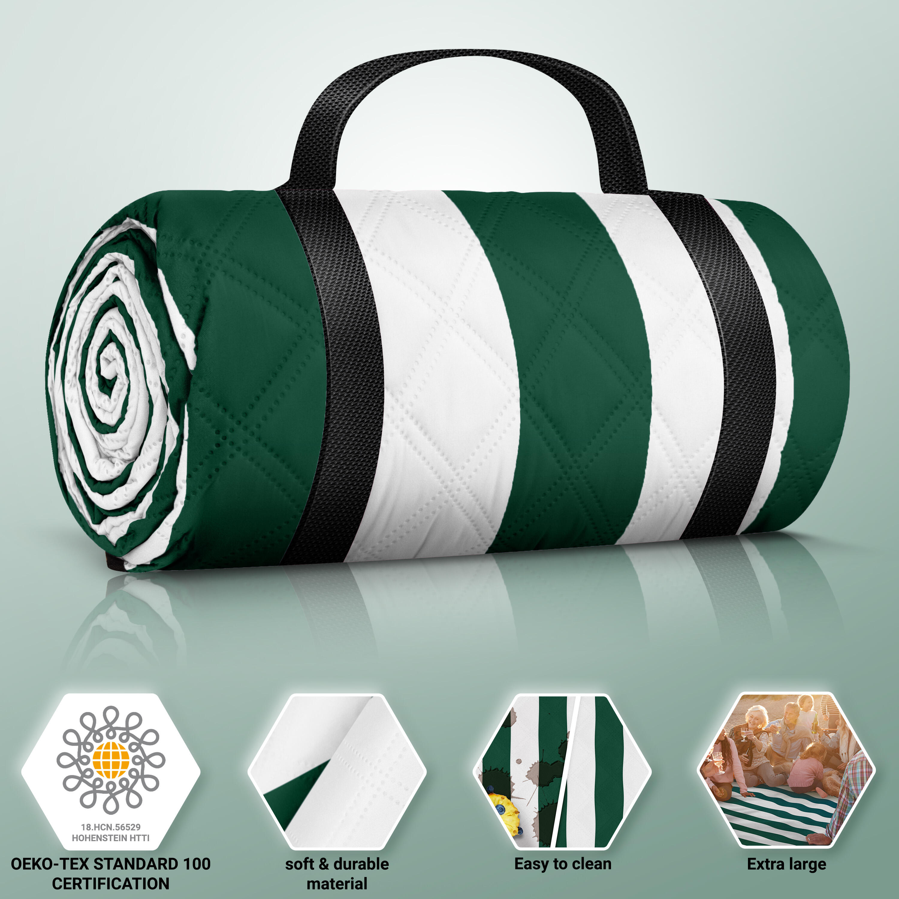 HOEL® Couverture Pique Nique 200x200 cm - Serviette de Plage XXL 2/7