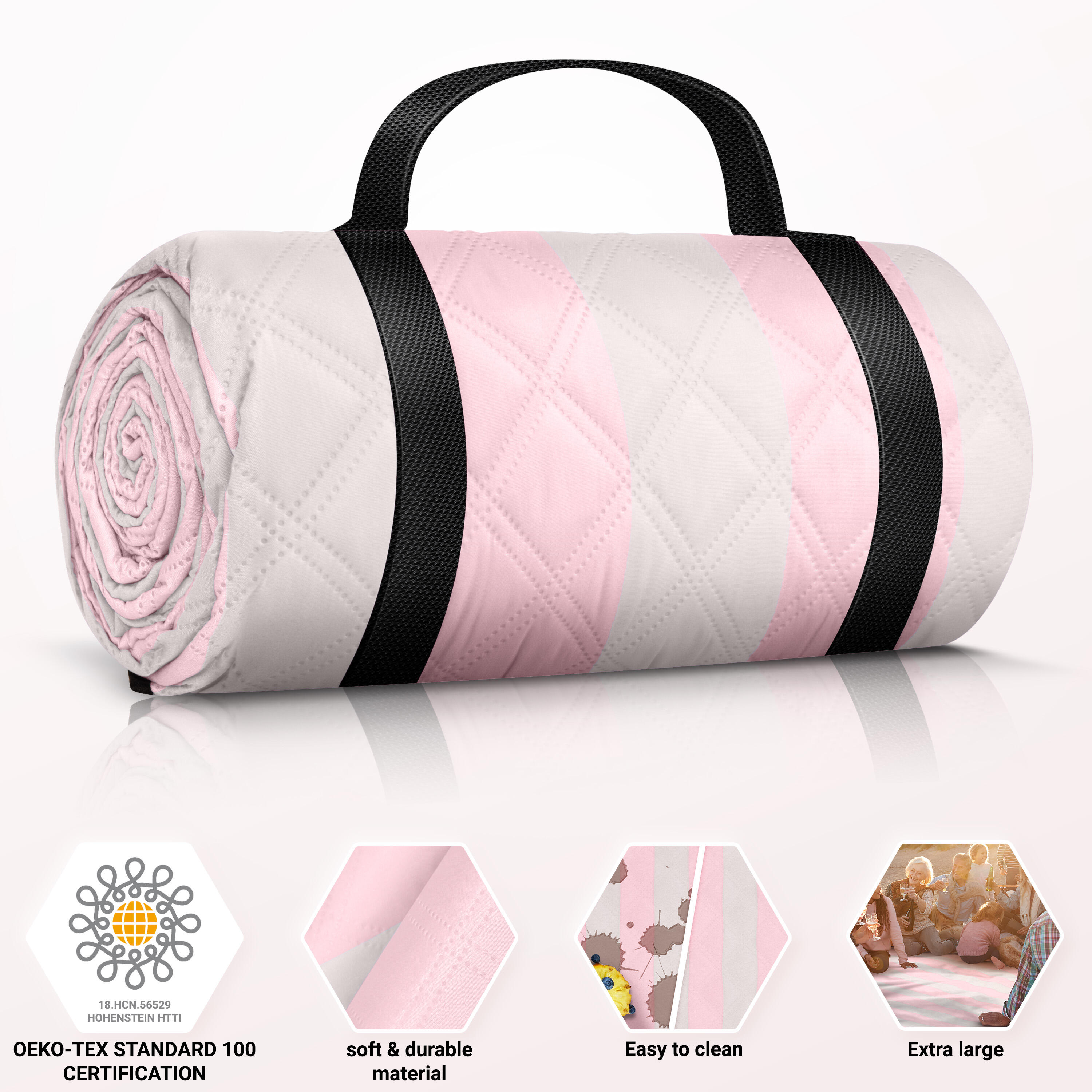 HOEL® Couverture Pique Nique 200x200 cm - Serviette de Plage XXL 2/7