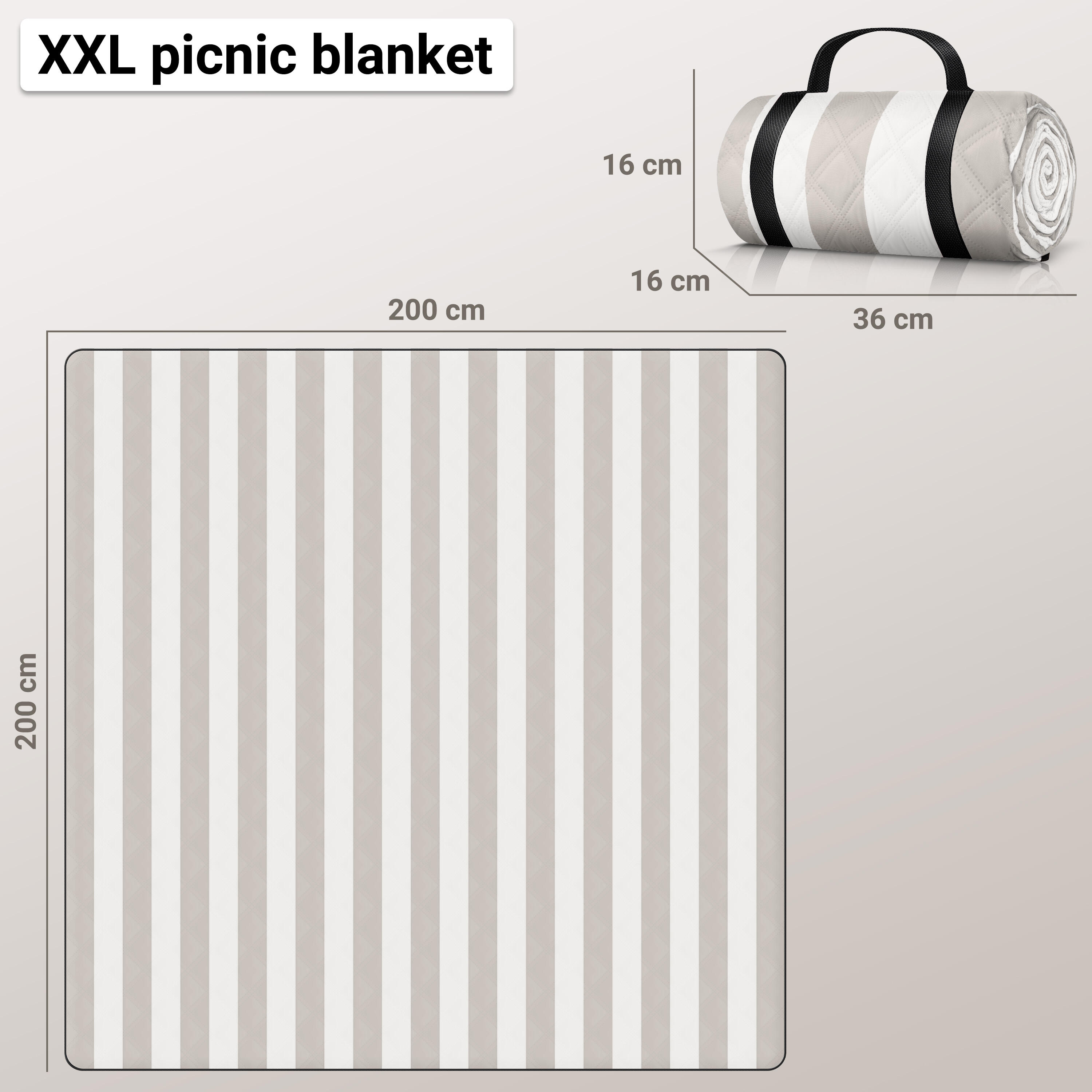 HOEL® Couverture Pique Nique 200x200 cm - Serviette de Plage XXL 6/7