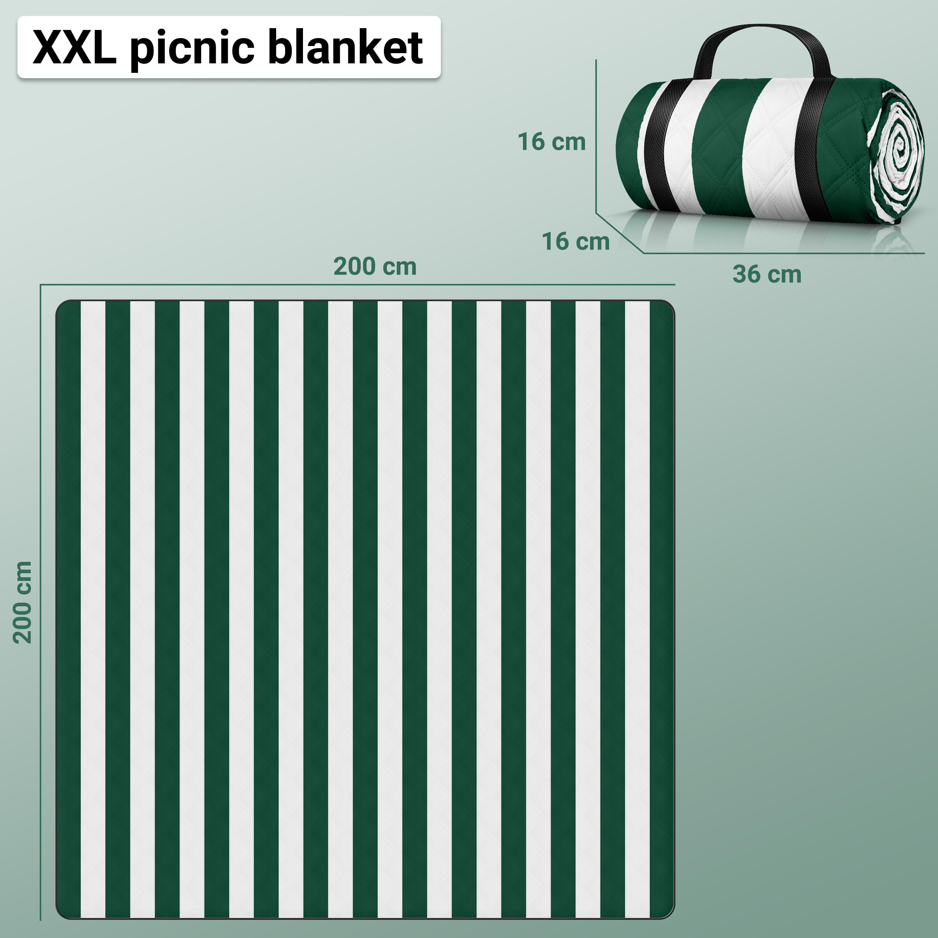 HOEL® Couverture Pique Nique 200x200 cm - Serviette de Plage XXL 6/7