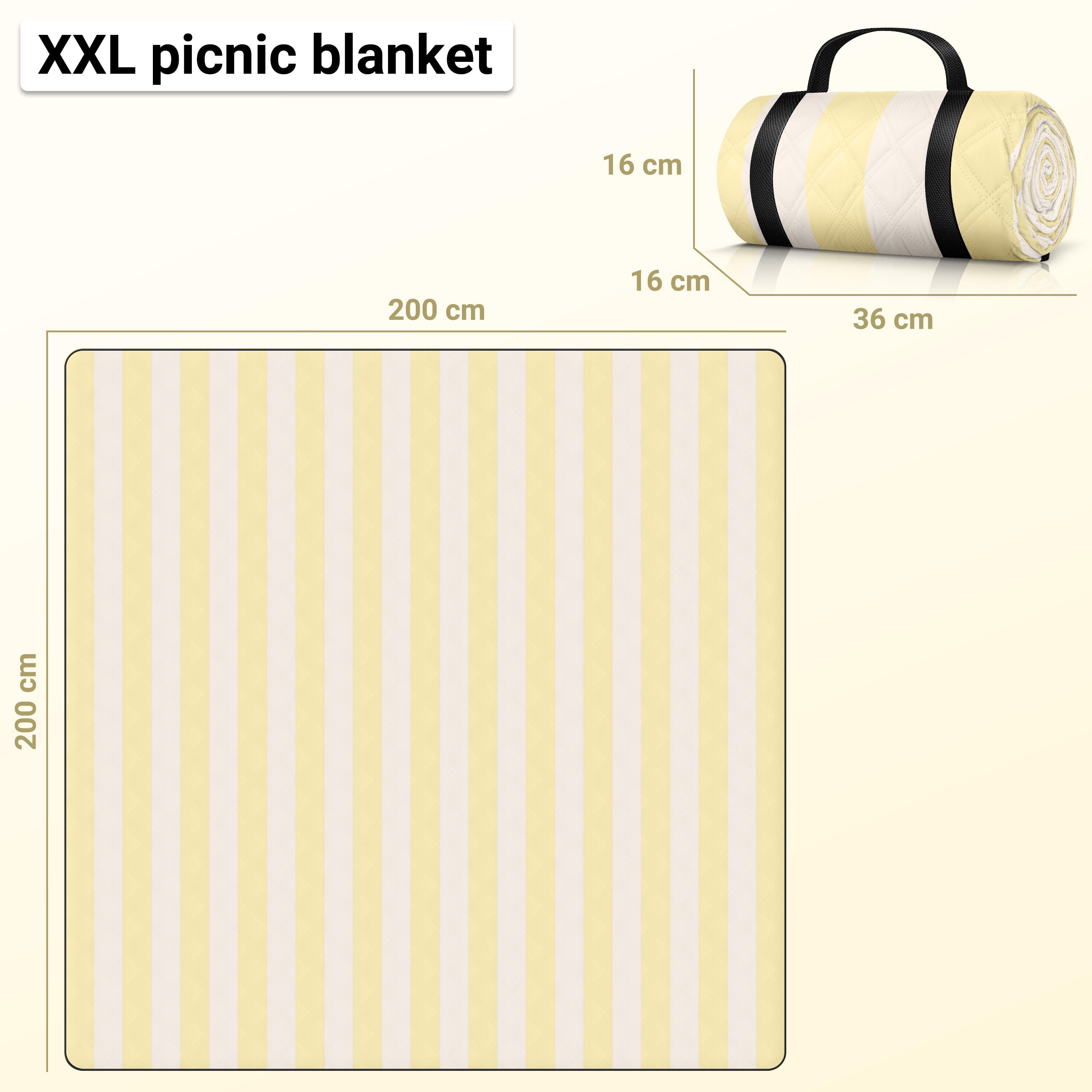 HOEL® Manta de Piquenique impermeável XXL 200x200 cm 6/7