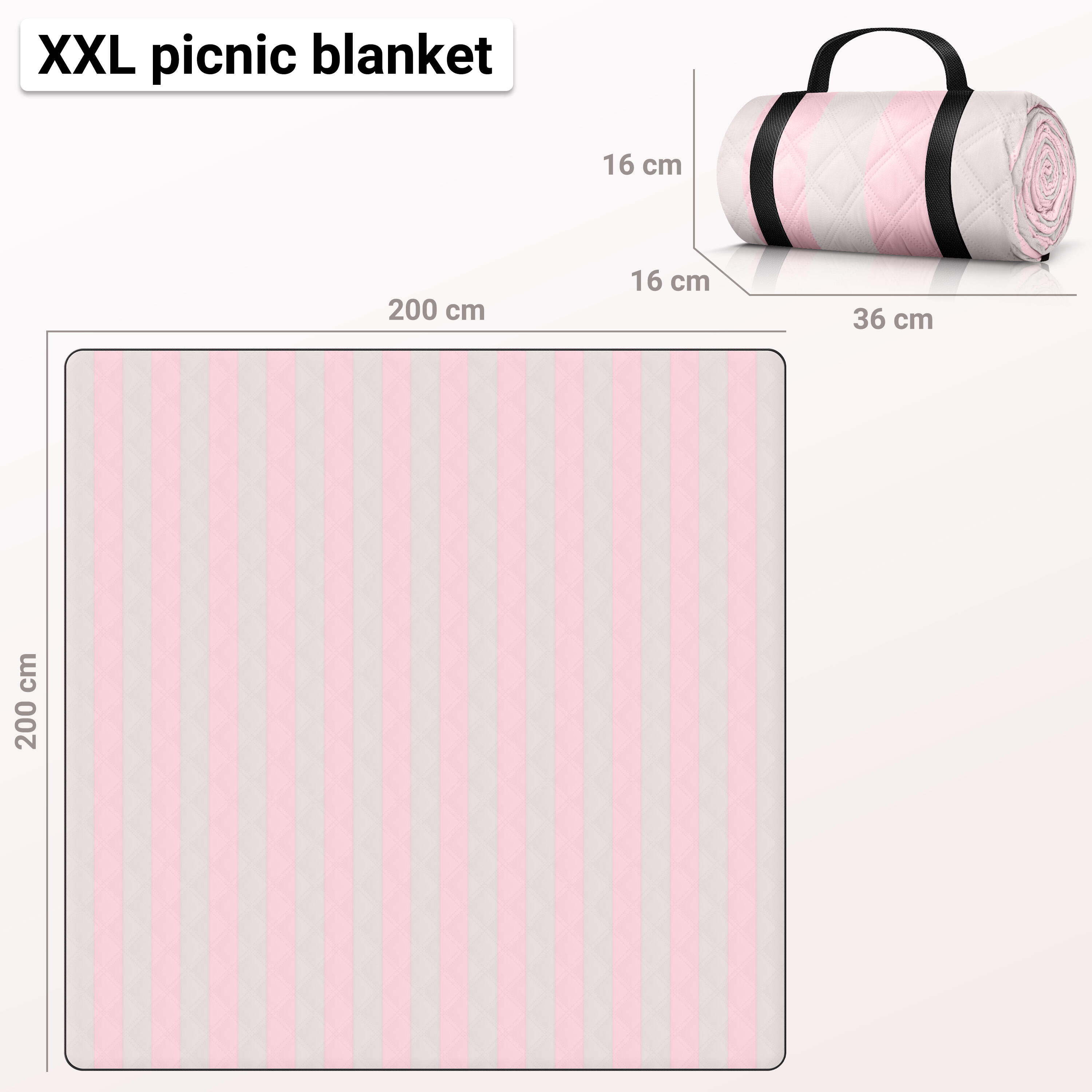 HOEL® Couverture Pique Nique 200x200 cm - Serviette de Plage XXL 6/7