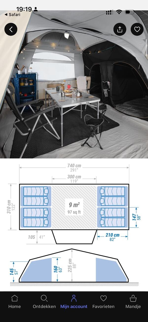 Tussen Particulieren - Opblaasbare tent quechua 8 personen 5/5