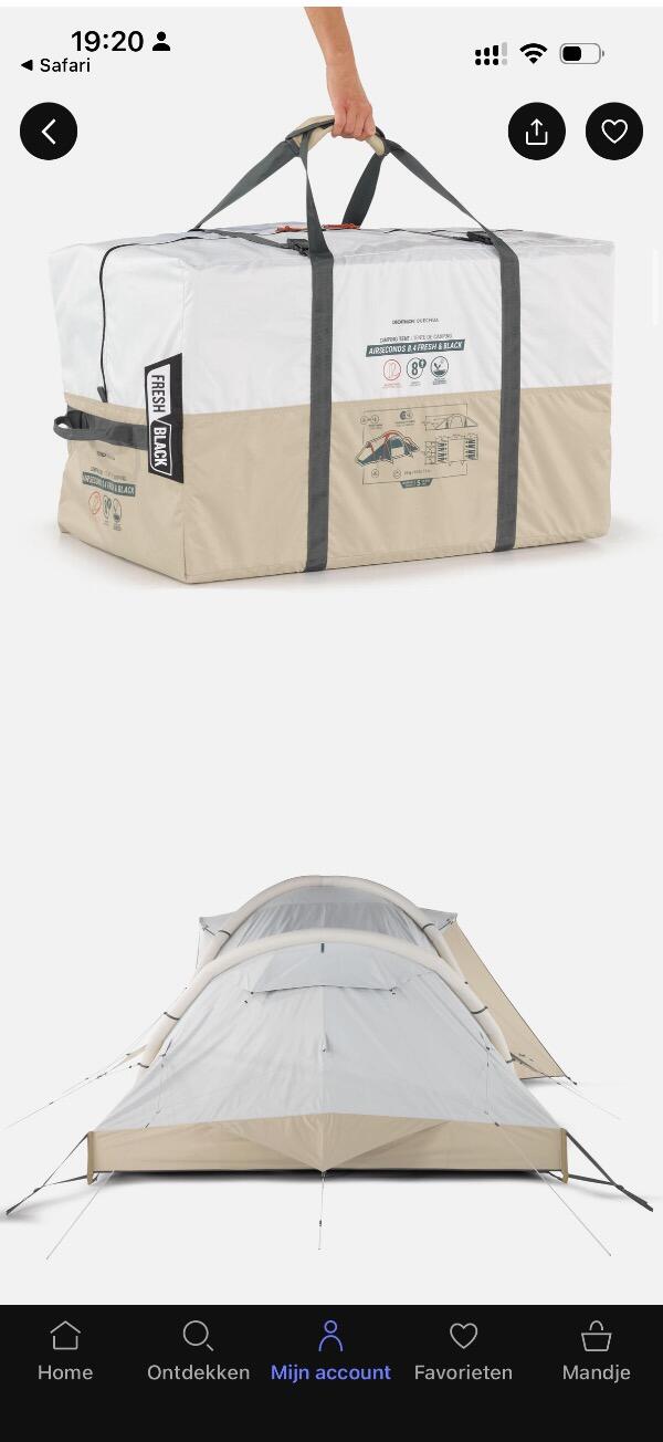 Tussen Particulieren - Opblaasbare tent quechua 8 personen 4/5
