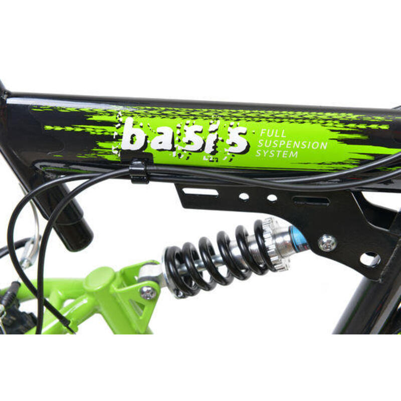 Basis 2 Full Suspension Mountain Bike - 26in Wheel - 18 Speed Black Green