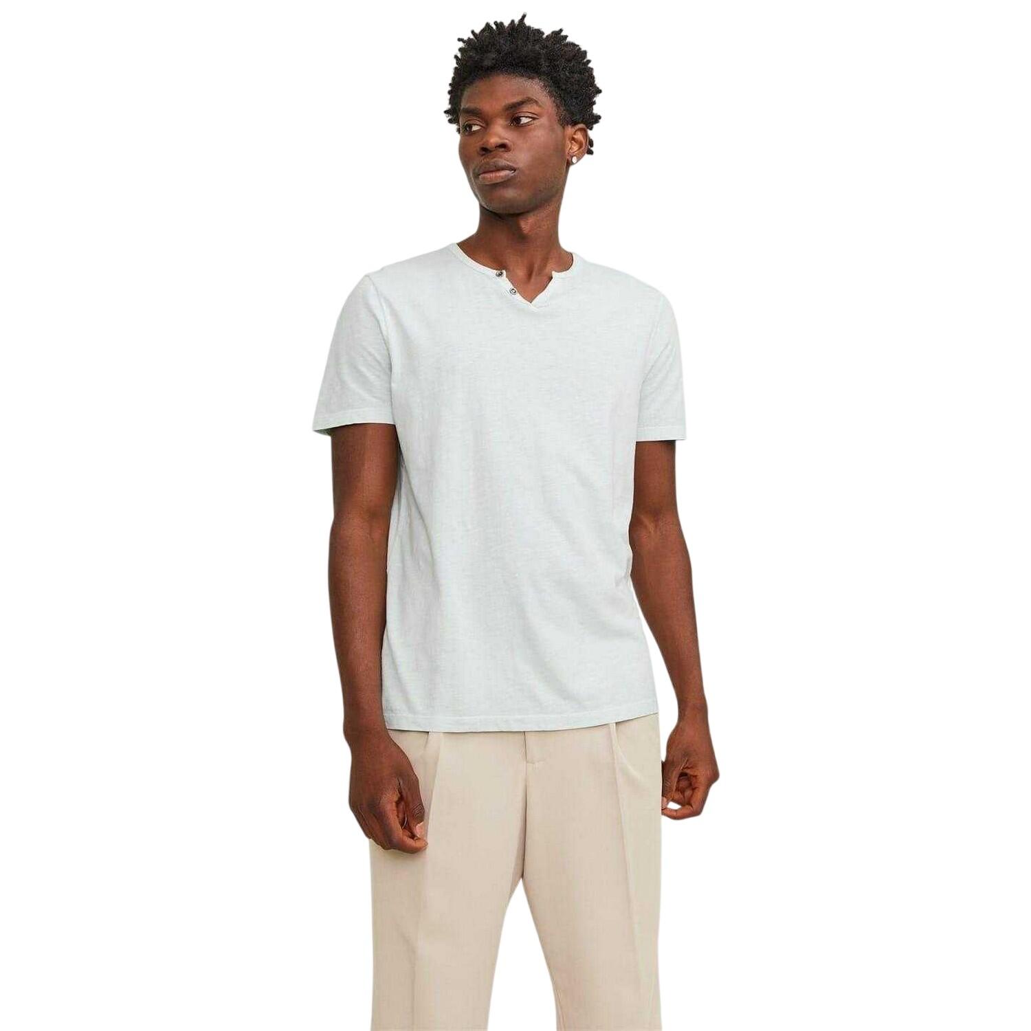 Jack And Jones Mens Split Neck Short-Sleeved T-Shirt