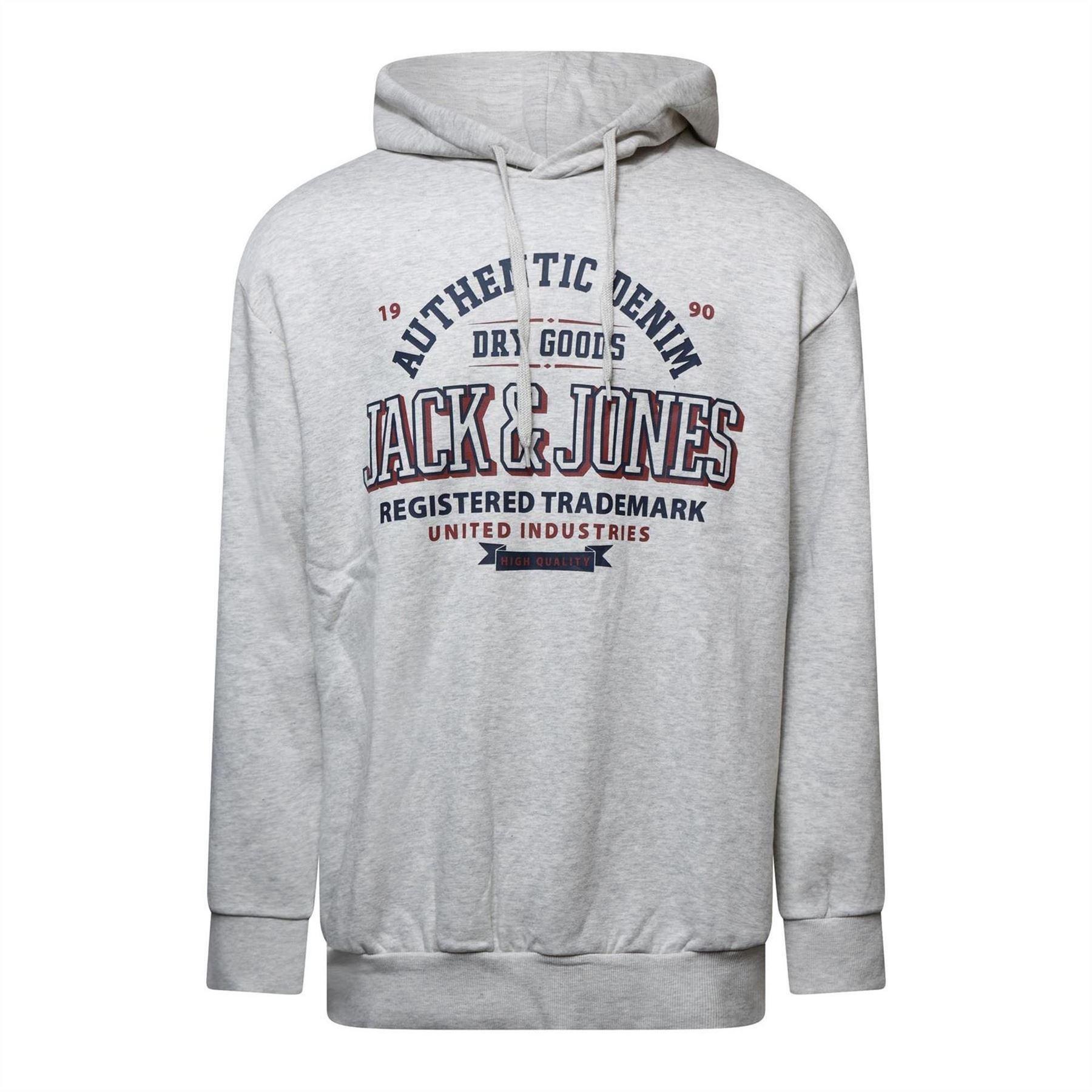 Jack And Jones Mens Logo Plus Hoodie