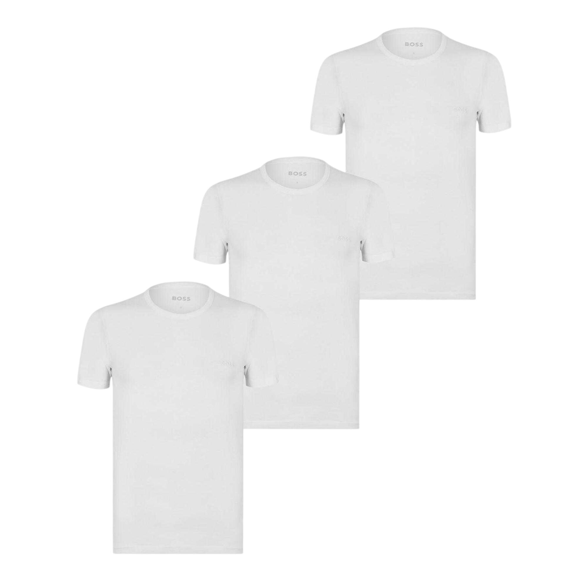 Boss Mens Classic Plain Short-Sleeved T-Shirt (Pack of 3)