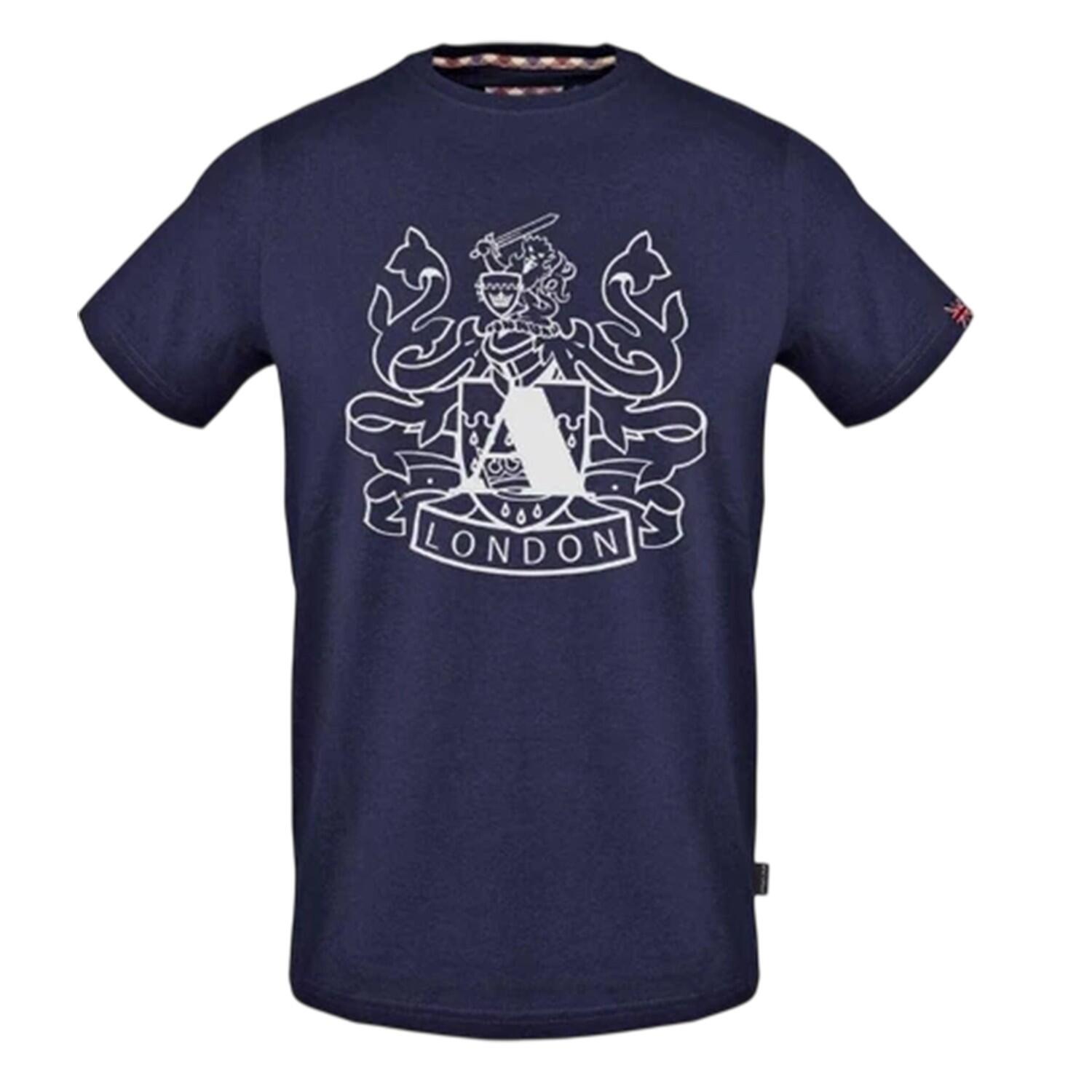Aquascutum Mens Shield Aldis Large Logo T-Shirt