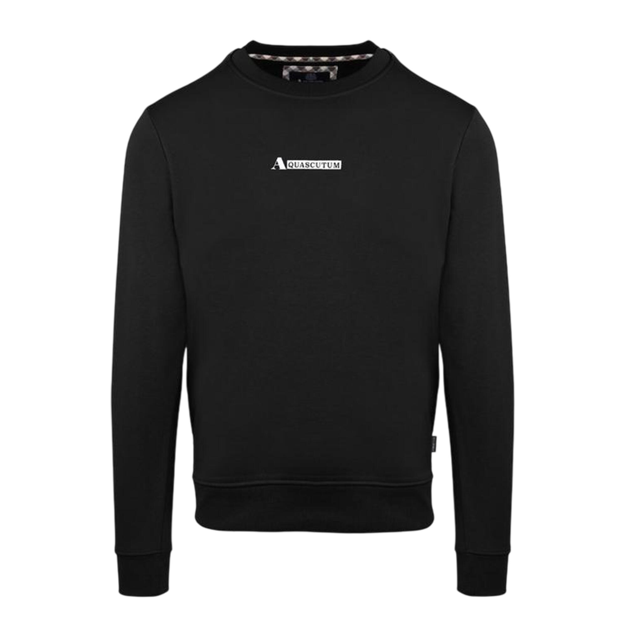 Aquascutum Mens Cotton Blend Ribbed Collar Regular Sweatshirt