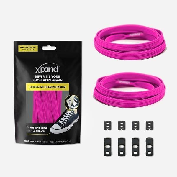 Platte elastische veters No-Tie Neon Pink
