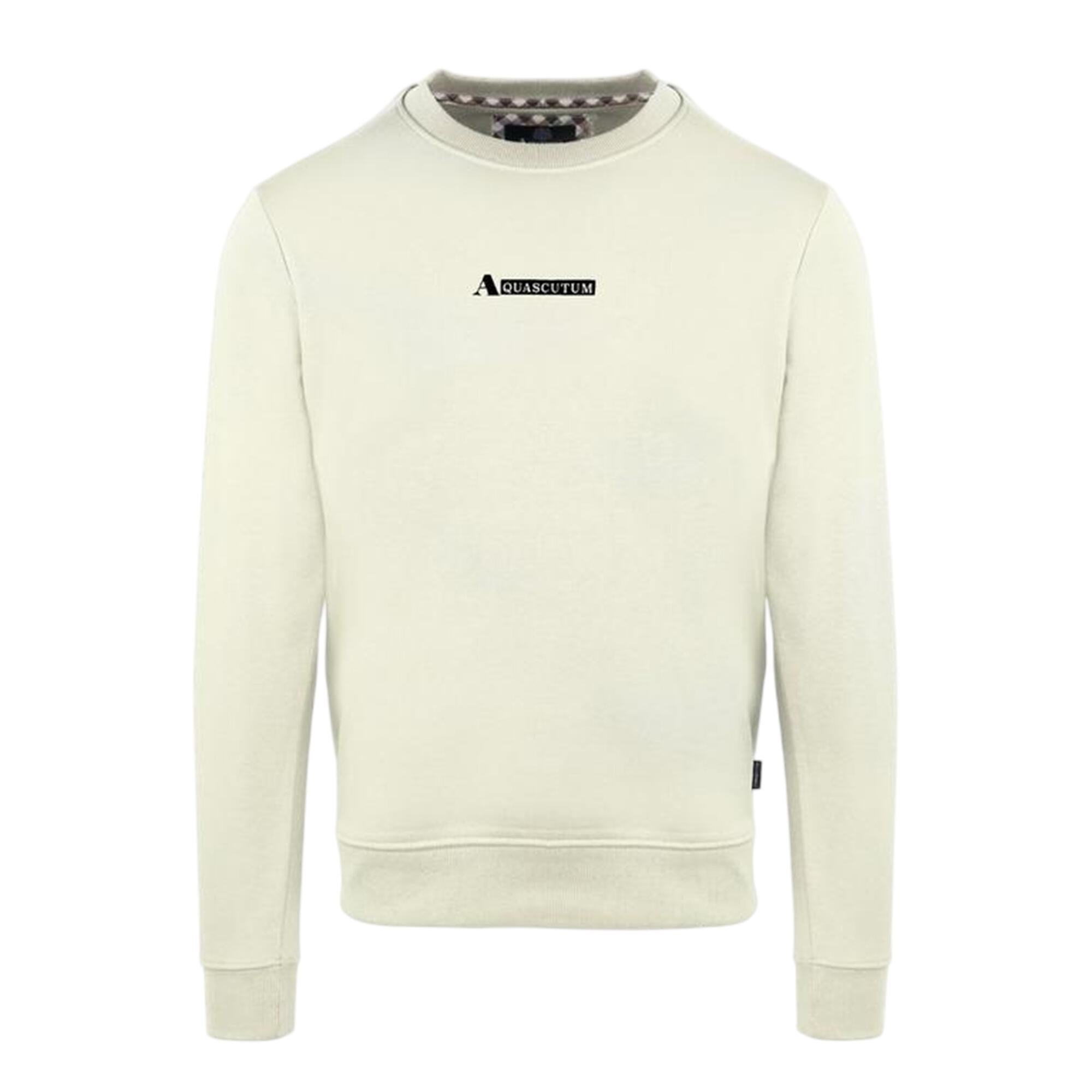 Aquascutum Mens Cotton Blend Ribbed Collar Regular Sweatshirt