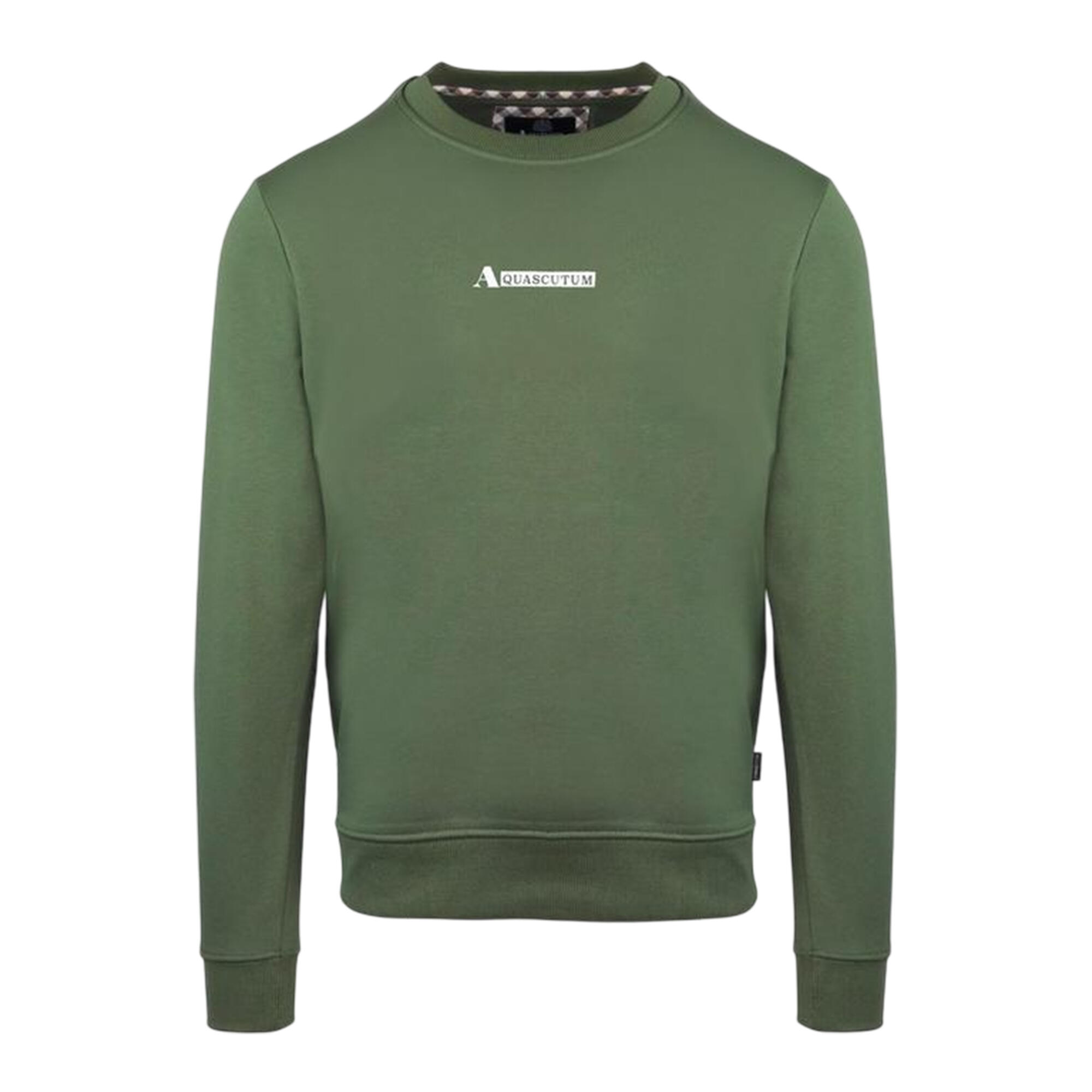 Aquascutum Mens Cotton Blend Ribbed Collar Regular Sweatshirt