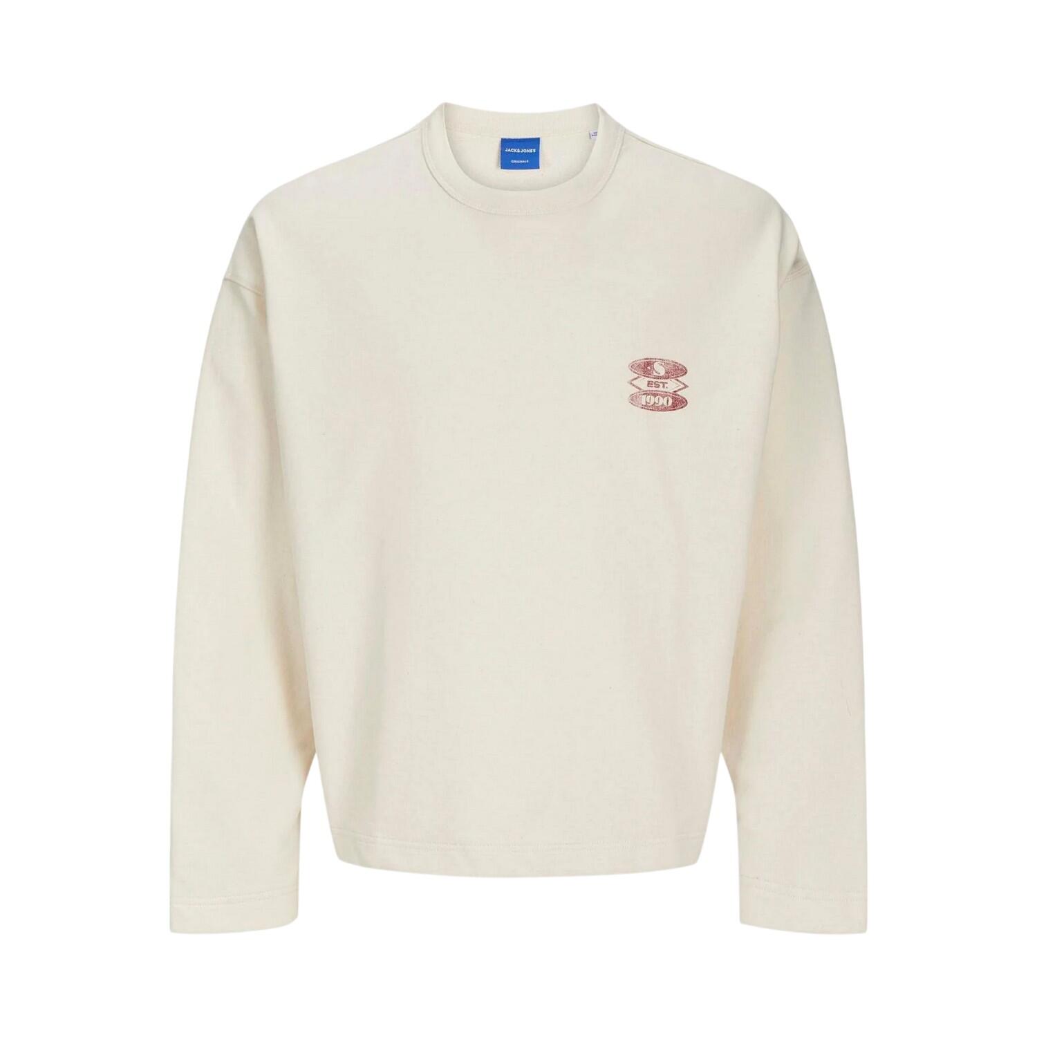 Jack And Jones Mens Graphic Print Boxy Drop Sleeve Sweatshirt