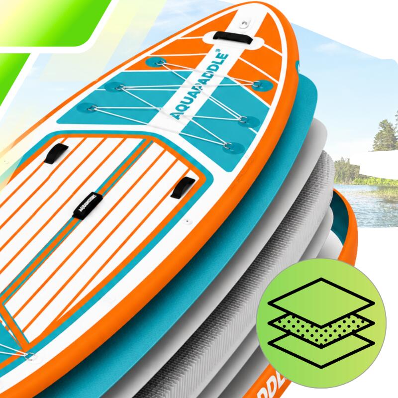 Deska SUP AquaPaddle 355x82x15 cm wiosło pompka zestaw plecak 200 kg 3/7