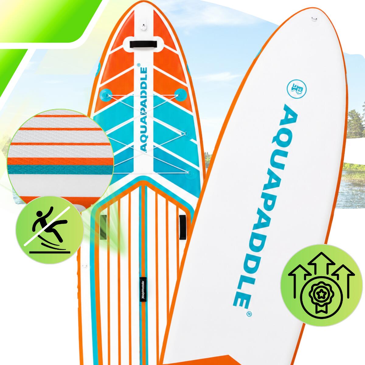 Deska SUP AquaPaddle 355x82x15 cm wiosło pompka zestaw plecak 200 kg 2/7