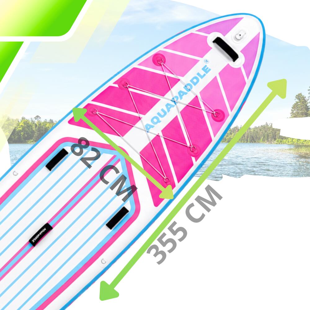 Deska SUP AquaPaddle 355x82x15 cm wiosło pompka zestaw plecak 200 kg 4/7