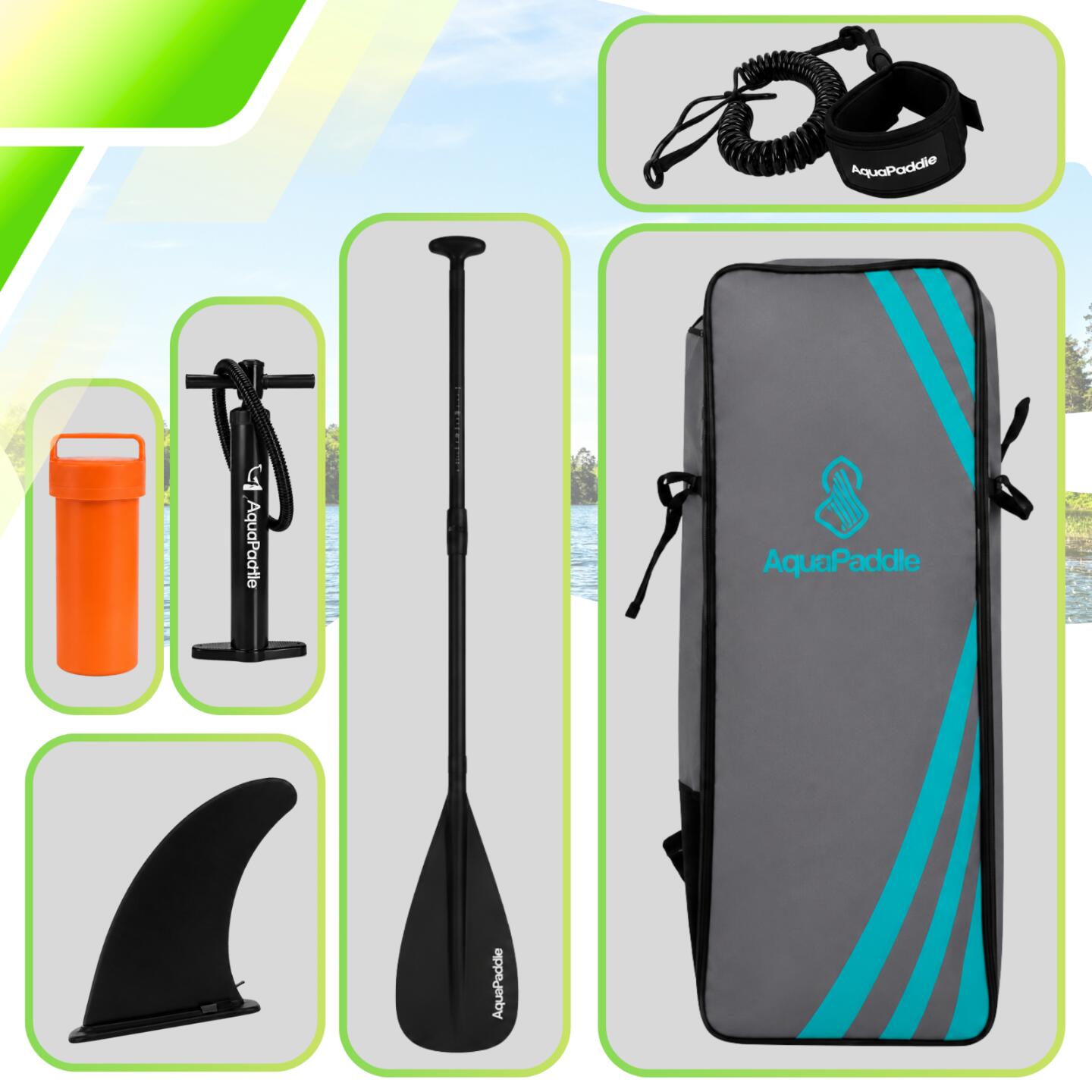 Deska SUP 320 cm AquaPaddle Zestaw Paddleboard + Wiosło + Pompka + Plecak 180 kg 5/7