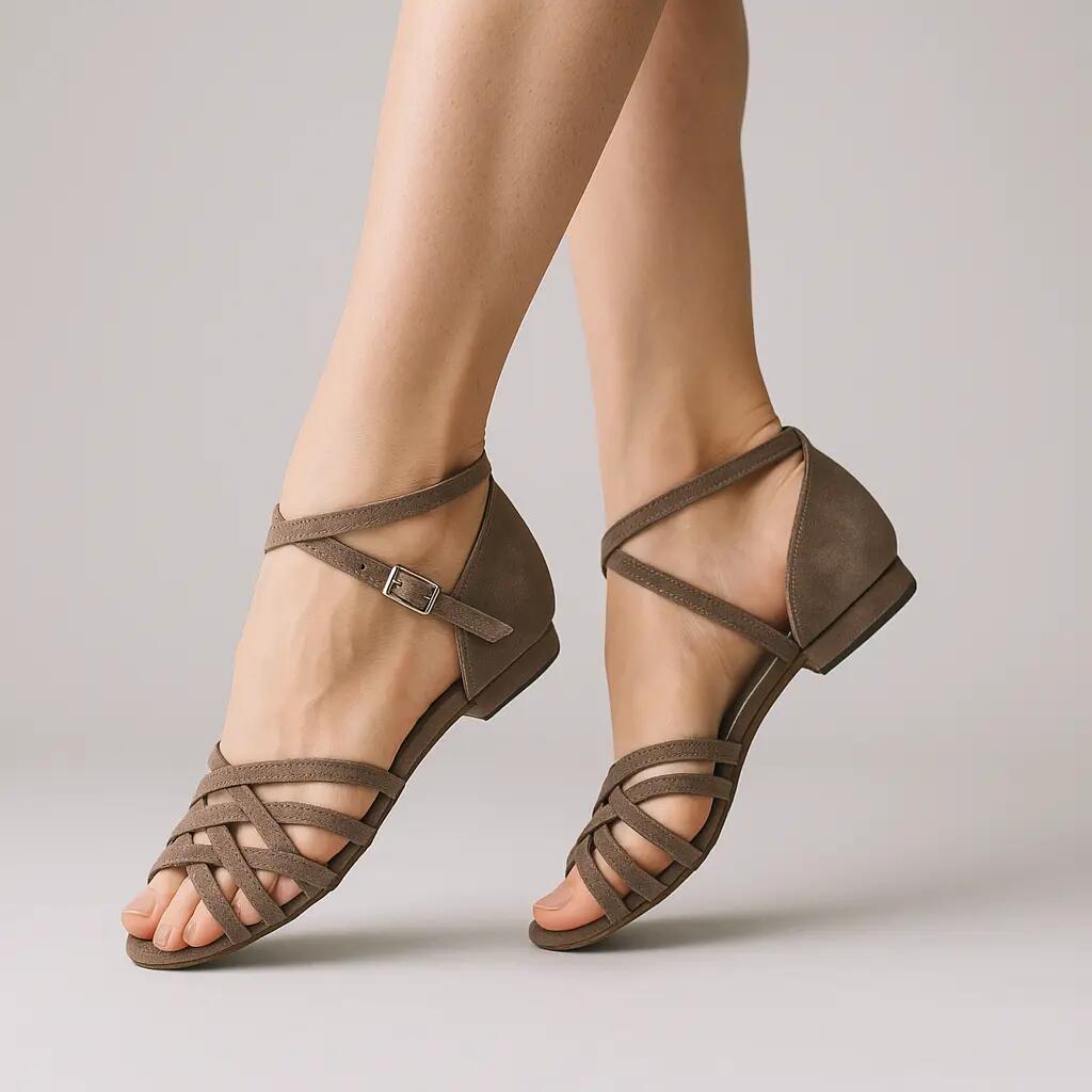 Joy Tanzschuhe in Grau Mikrofaser & Outdoor-Sohle 7/7
