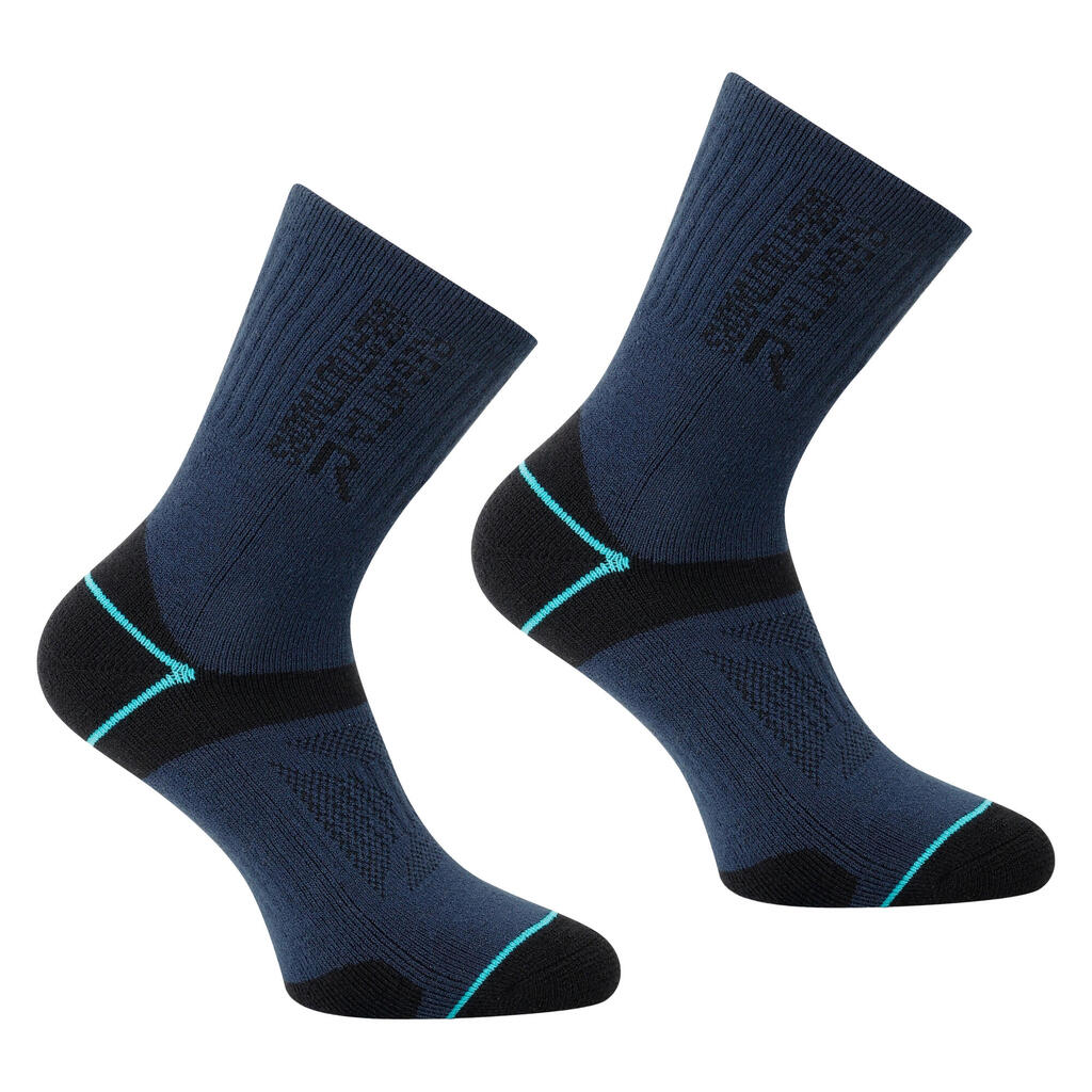 Womens/Ladies Blister Protection II Boot Socks (Navy/Aruba Blue)