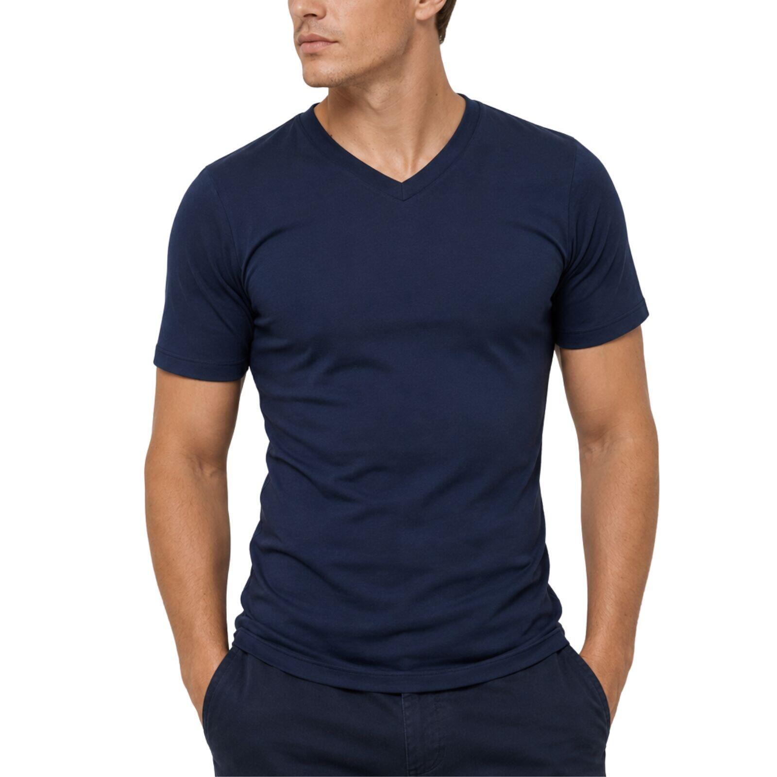 Mens 100% Pure Merino Wool V-Neck Short Sleeve Top T Shirt Thermal Underwear