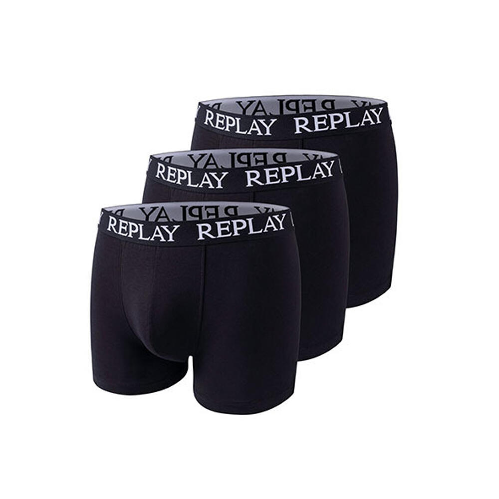 Mens Logo Boxer Shorts (Pack of 3) (Black/Black)