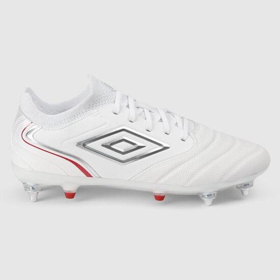Chaussures De Foot Pour Terrain Souple TOCCO PRO Homme (Blanc / Argenté / Rouge)