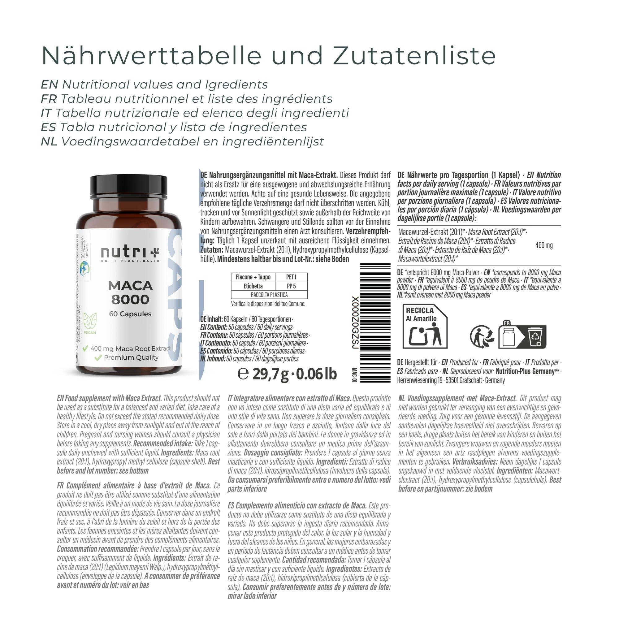 Maca 8000 - 60 Kapseln hochdosiert 2/6