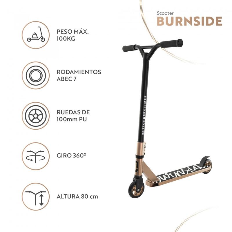 PATINETE BURNSIDE. Sujeción quad pro, peso max. 100KG y rodamiento ABEC7