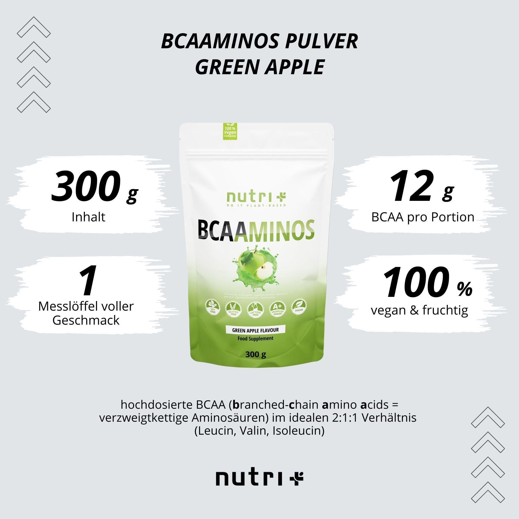 BCAAminos en polvo 300 g - Manzana verde 3/5