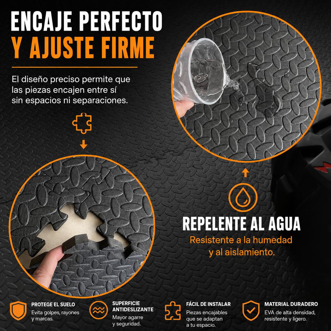 24 unidades Suelo Puzzle Fitness Goma 12 mm Grosor 2/5