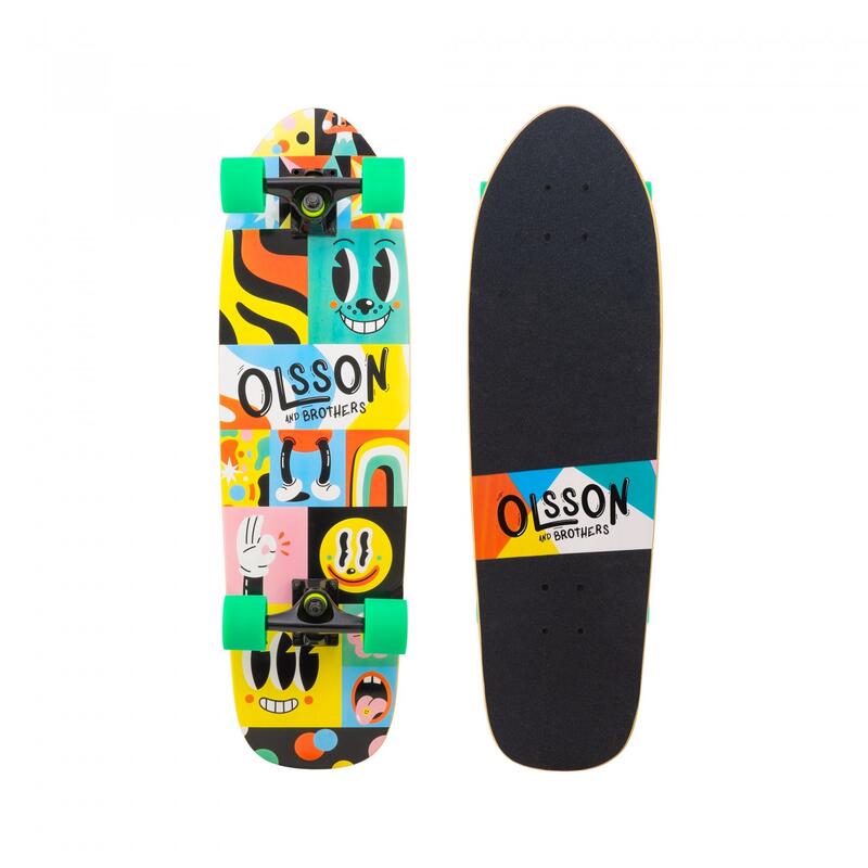 Skateboard Cruiser Olsson and Brothers Focus Multicolor 30”x 9,98”