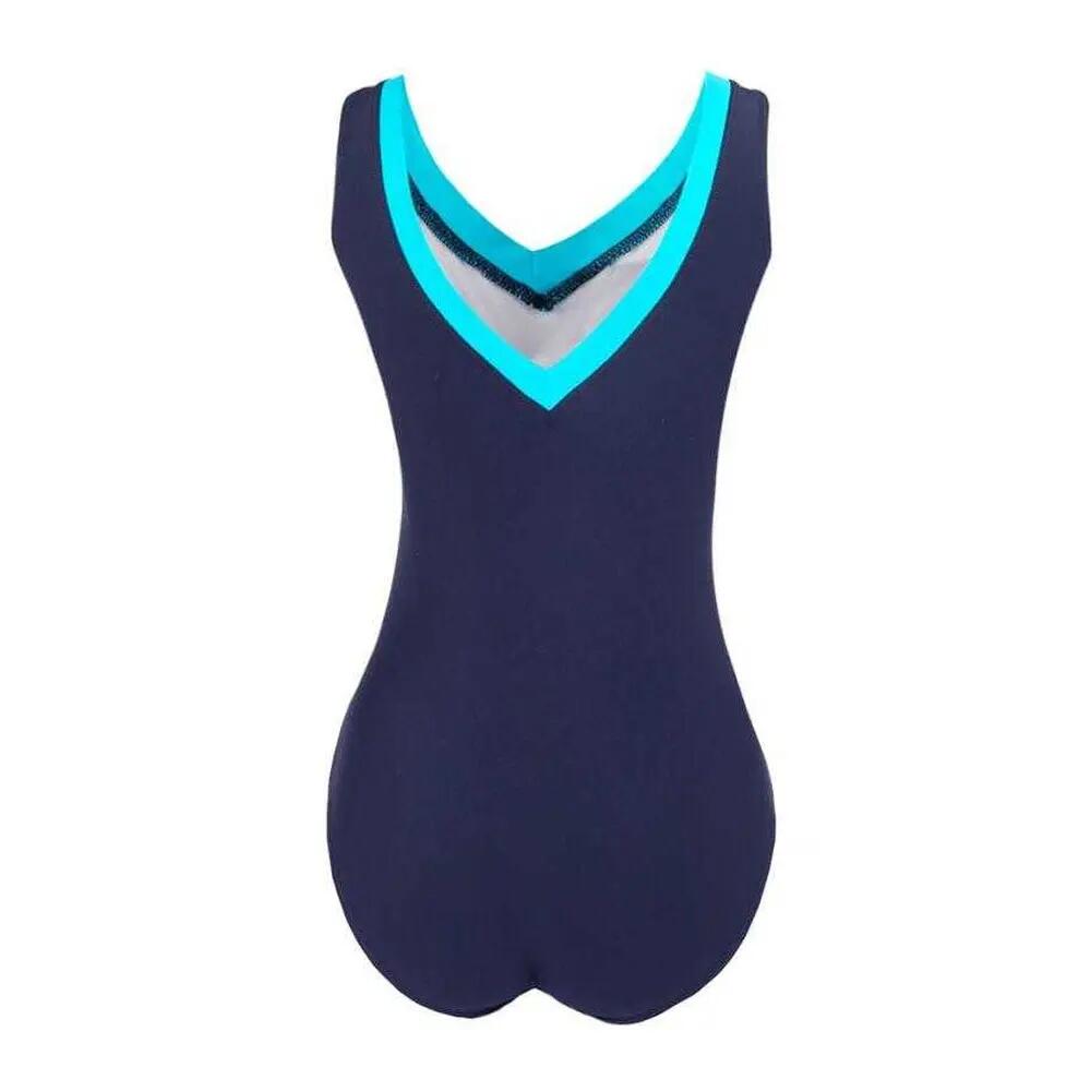 Maillot De Bain 1 Pièce ANGIE Femme (Bleu / Bleu Marine Foncé) 2/2