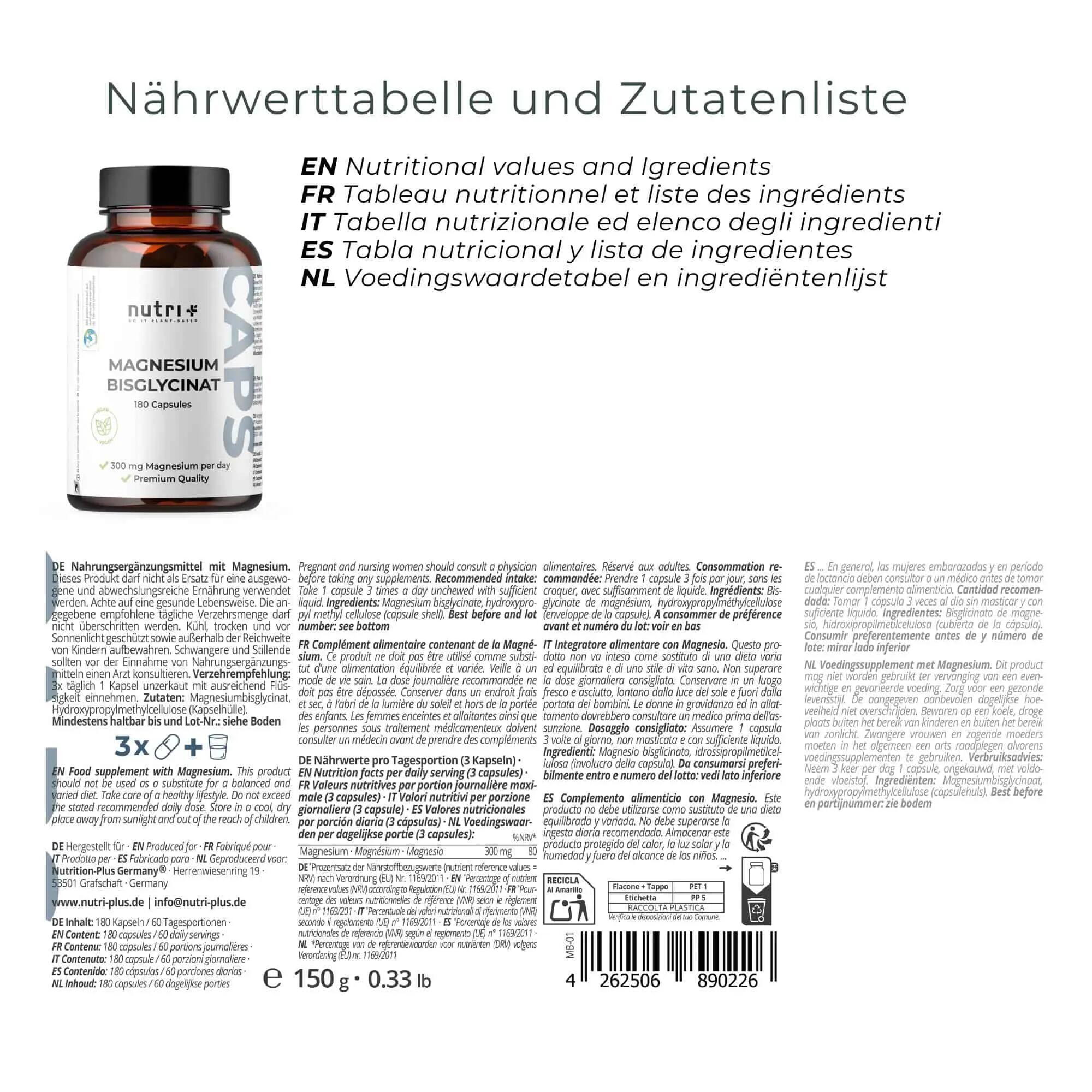 Magnesium Bisglycinat - 180 Kapseln 2/5