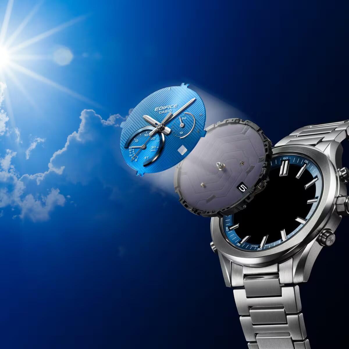 Casio Chronograaf  Horloge Zilverkleurig/Blauw EQB-1300D-2AEF 3/6