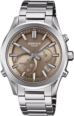 Casio chronograaf horloge zilverkleurig/bronze eqb-1300d-5aef