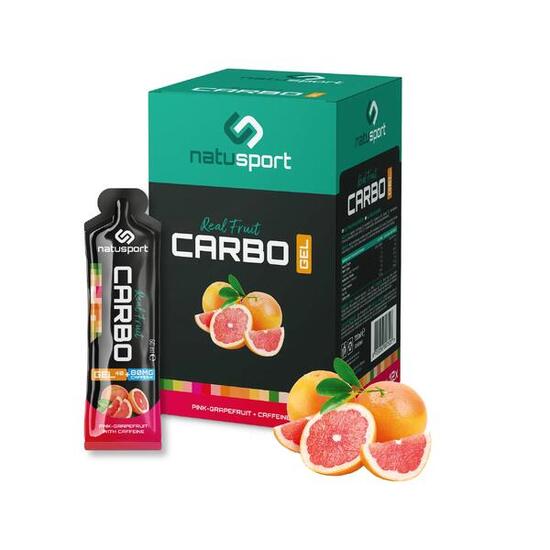 Real Fruit Carbo Gel - 40g - Energiegel met cafeïne - PinkGrapefruit - 12 stuks