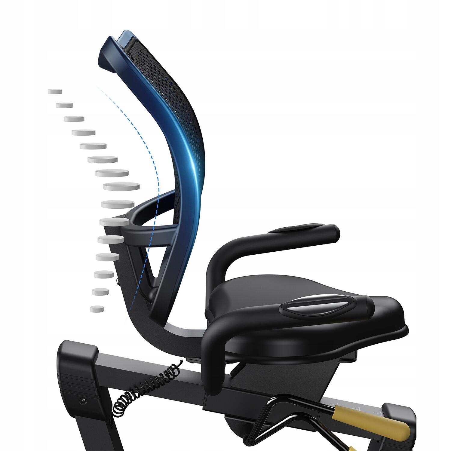 Vélo d'appartement semi-allongé magnétique 8 niveaux, Bluetooth, écran LCD 3/7