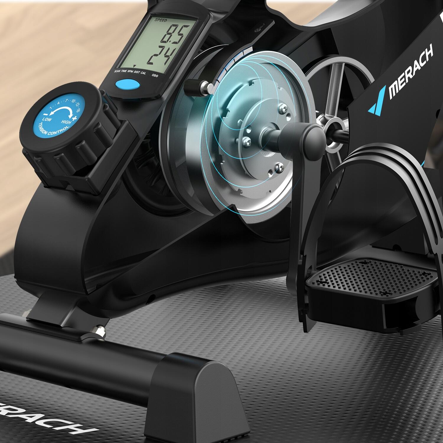 Leiser Mini-Heimtrainer magnetisch 16 Stufen mit LCD und Anti-Rutsch-Matte 7/7